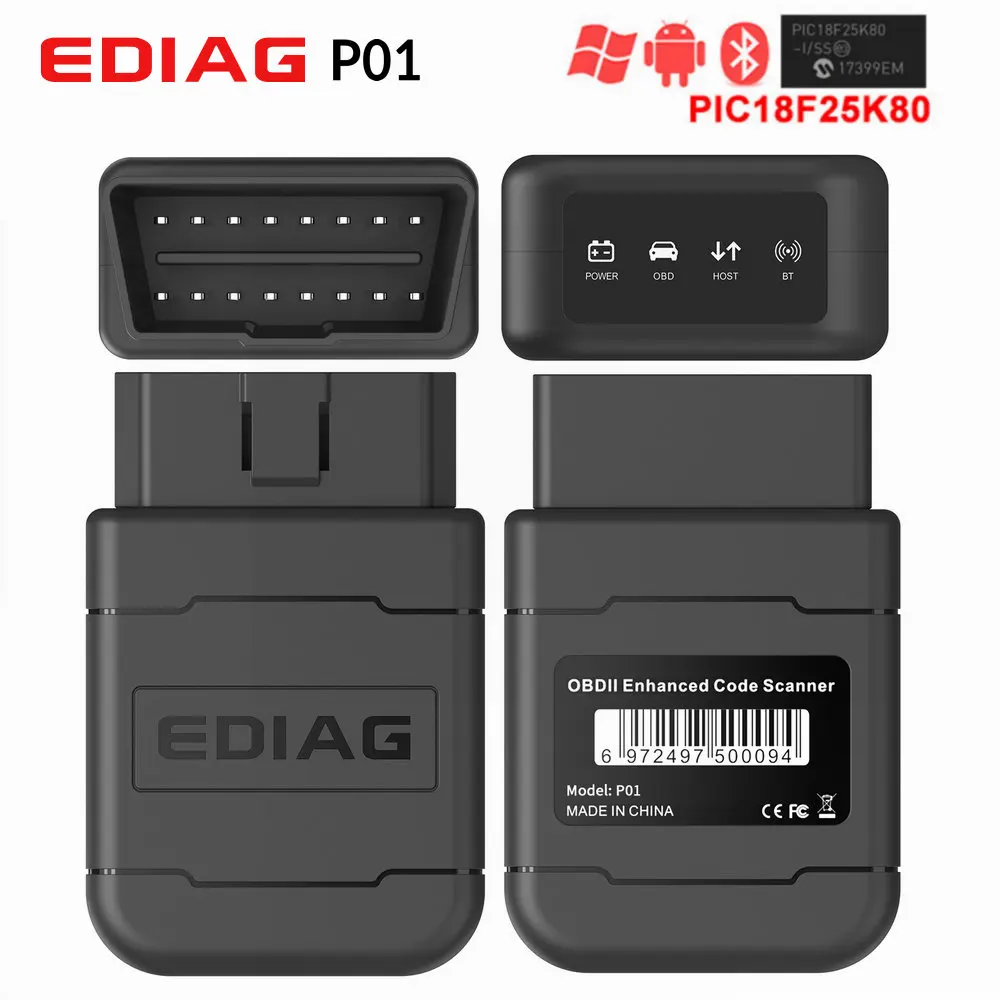 Диагностический сканер EDIAG P01 ELM327 Bluetooth Wifi V1.5 PIC18f25k80 elm 327 для OBDII OBD2 android|Считыватели