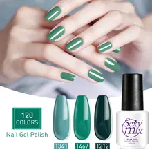 Sexy mix Green Color Led Nail Gel Polish Soak Off Salon Nail Art Led Hybrid Gel Varnish Soak Off Nail Polish Enamel Gel