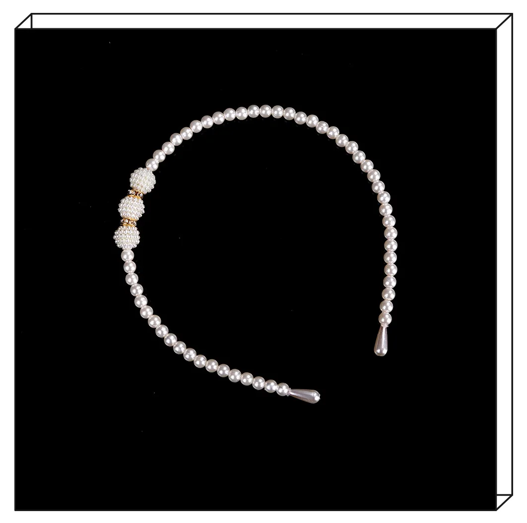 1Pcs Girls Imitation Pearl Headband Hair Band Crystal Jewelry Bead Princess Hairband Accessories Hair Style Tool