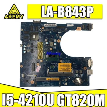 

CN-0R53XF R53XF FOR Dell Inspiron 5458 5558 Laptop Motherboard AAL10 LA-B843P REV:1.0(A00) I5-4210U GT820M 2G mainboard