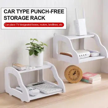 

Wood-Plastic Board Convenient Creative Television Top Box Stand Router Storage Shelf Telephone Storage Rack Automobile Shape
