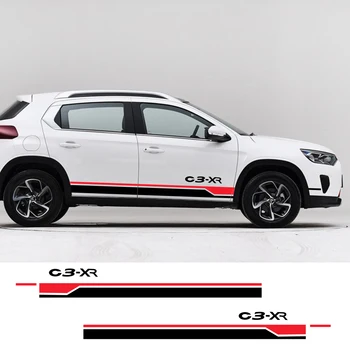 

2pcs Car Door Side Sticker For Citroen C3-XR Auto Long Stripes Vinyl Wrap Styling Sports Decoration Decal Tuning Car Accessories