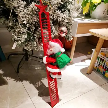 

Christmas Pendant Electric Santa Claus Climbing Ladder Doll Music Creative Xmas Navidad Home Decor Kid Gift Christmas Decoration