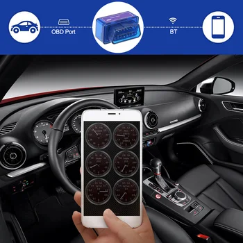 

Hot Mini Blue OBD OBD Scanner Tool Detector with BT Connection for Android Windows Service Car Auto Diagnostic Interface Scanner