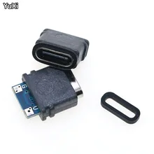 

YUXI 1-100PCS USB 3.1 Waterproof Type-C Connector16PIN 5A Female Socket Double 5.1K Resistor Support Charging And Discharging