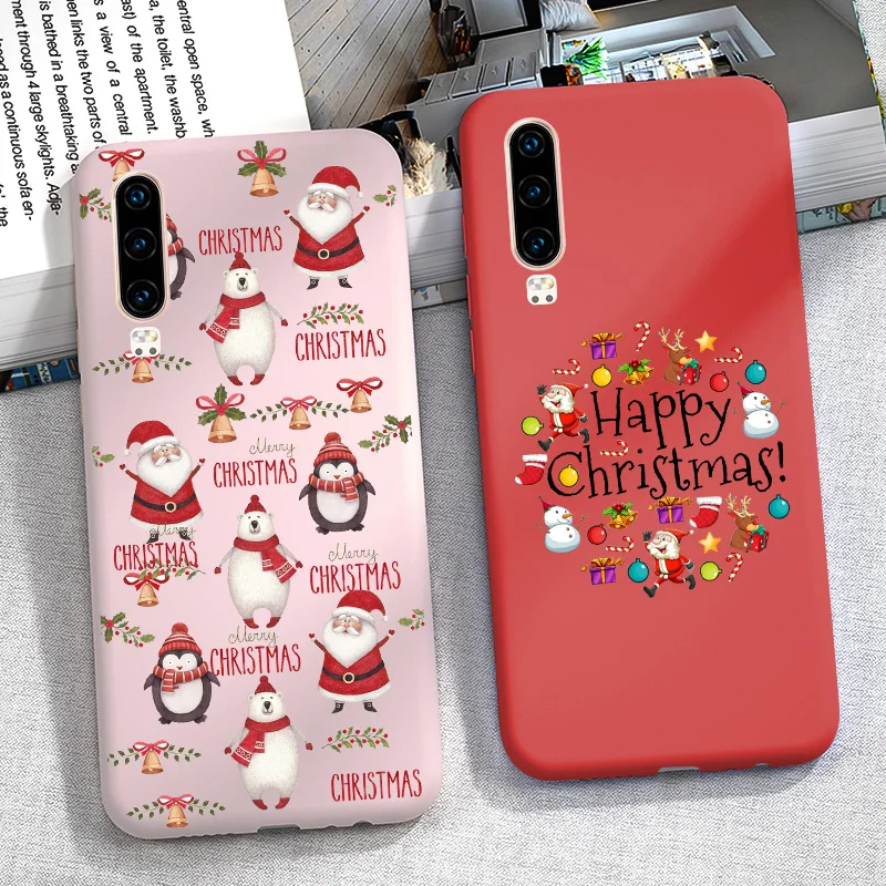 Чехол для телефона Huawei P30 Lite P20 PRO P40 E P10 P9 P Smart Z 2018 2019 2020 Plus Рождественский
