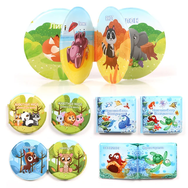 Animal Russian Book Soft Cloth Books Interactive Sound For Newborns 6-24 Months Baby Educational Montessori Toys For Children 1