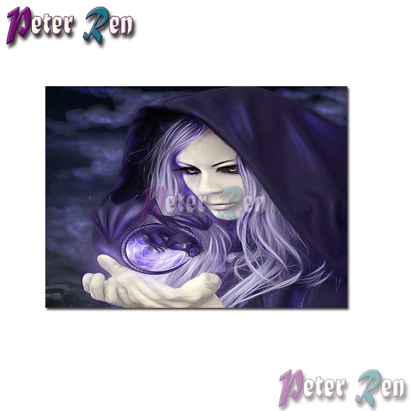 

5d Witch Diamond Painting Embroidery DIY Square or round Mosaic Cross stitch Rhinestone Handmade Halloween gift