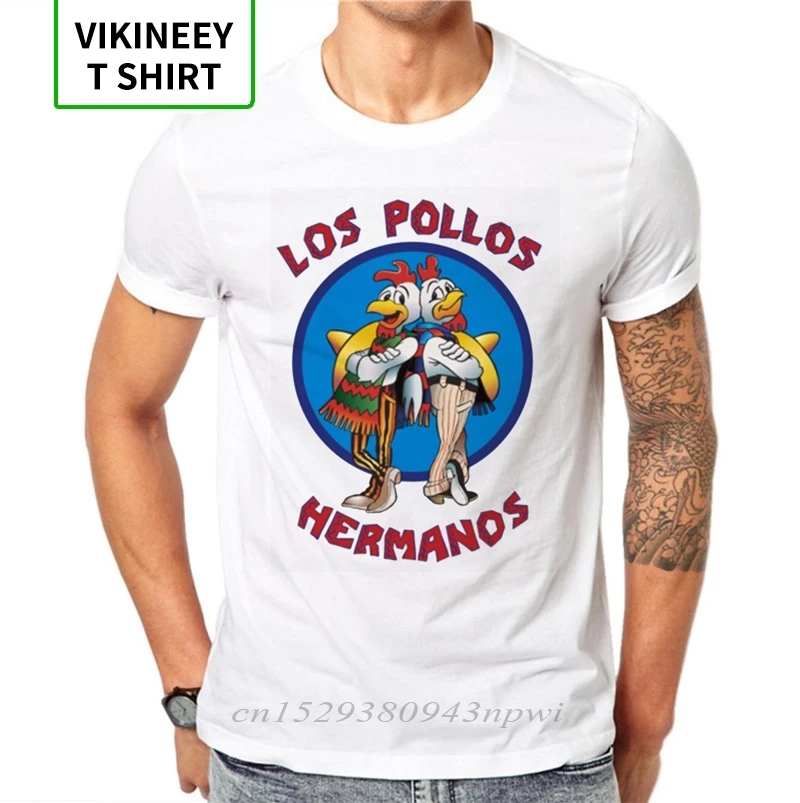 Мужская модная рубашка из 100% хлопка с надписью во все тяжкие футболка LOS POLLOS Hermanos