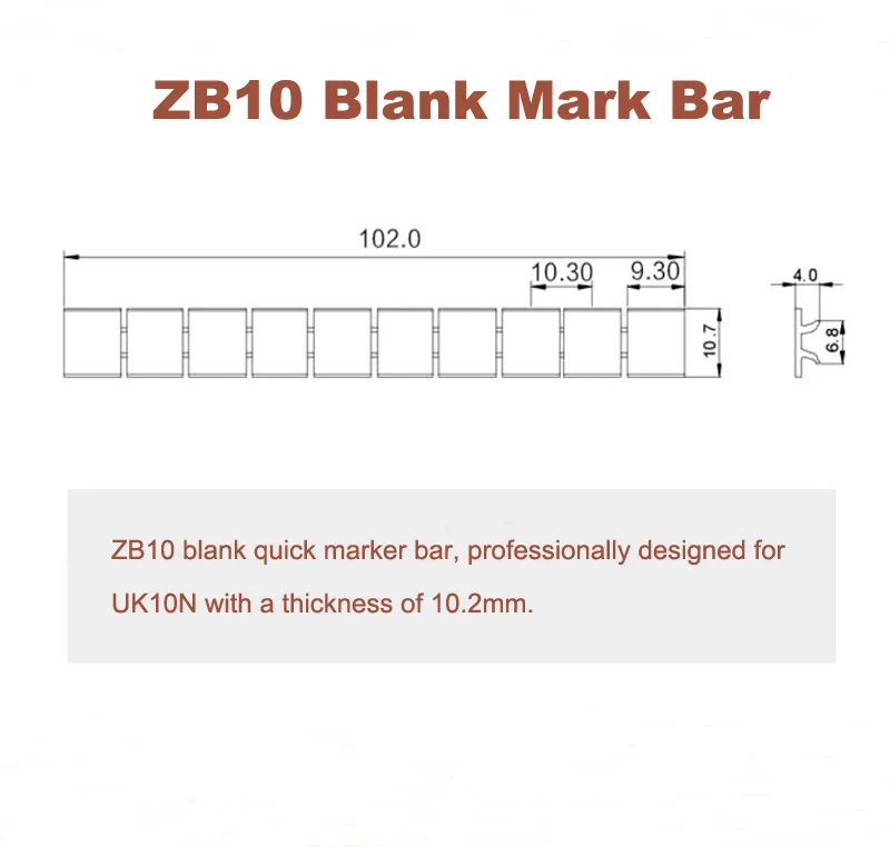 ZB10 blank pitch 10.2mm