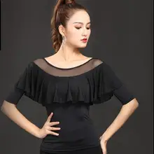 Новая Сексуальная Одежда для танцев Топ для женщин латинский Сальса Румба Танец Чача куртка для выступлений практичные костюмы YT0705