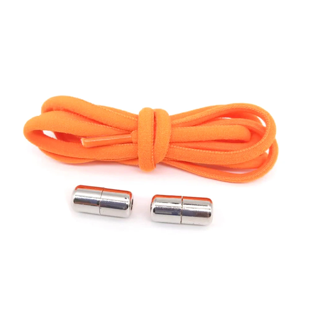 New Elastic Locking ShoeLaces Quick No Tie Shoe laces Kids Adult Unisex Shoelace Sneakers Shoe Laces Strings Lazy Shoelaces - Color: Orange