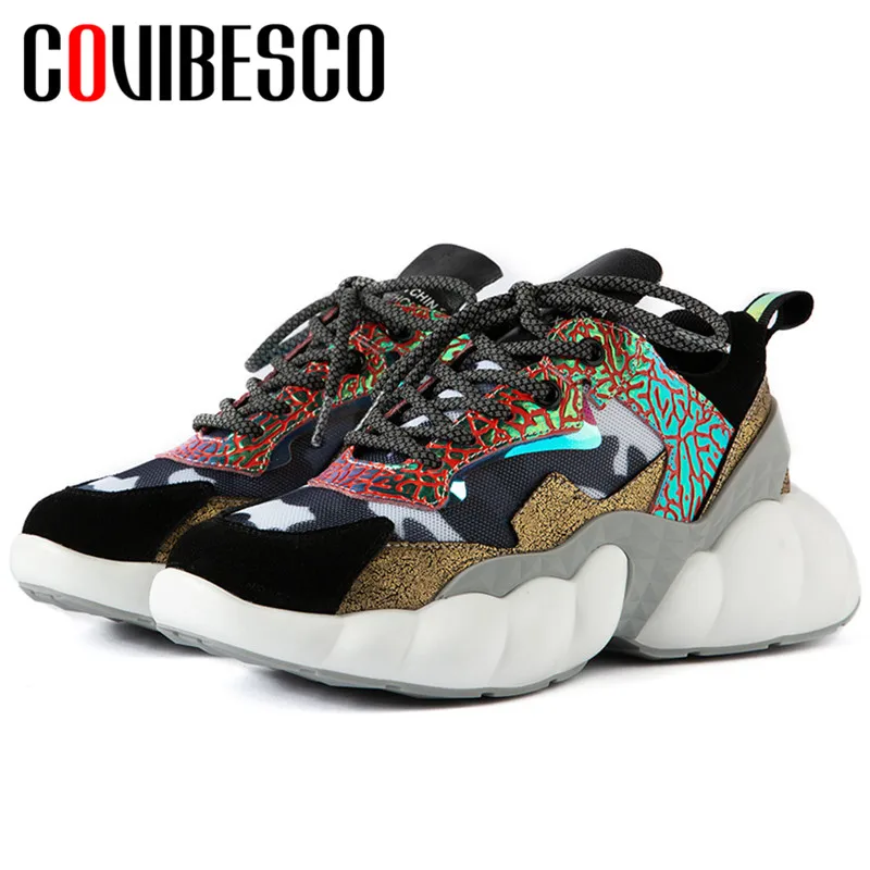 

COVIBESCO Popular Mixed Colors Genuine Leather Women Flats 2020 New Women Shallow Sneakers Comfortable Sports Casual Shoes Woman