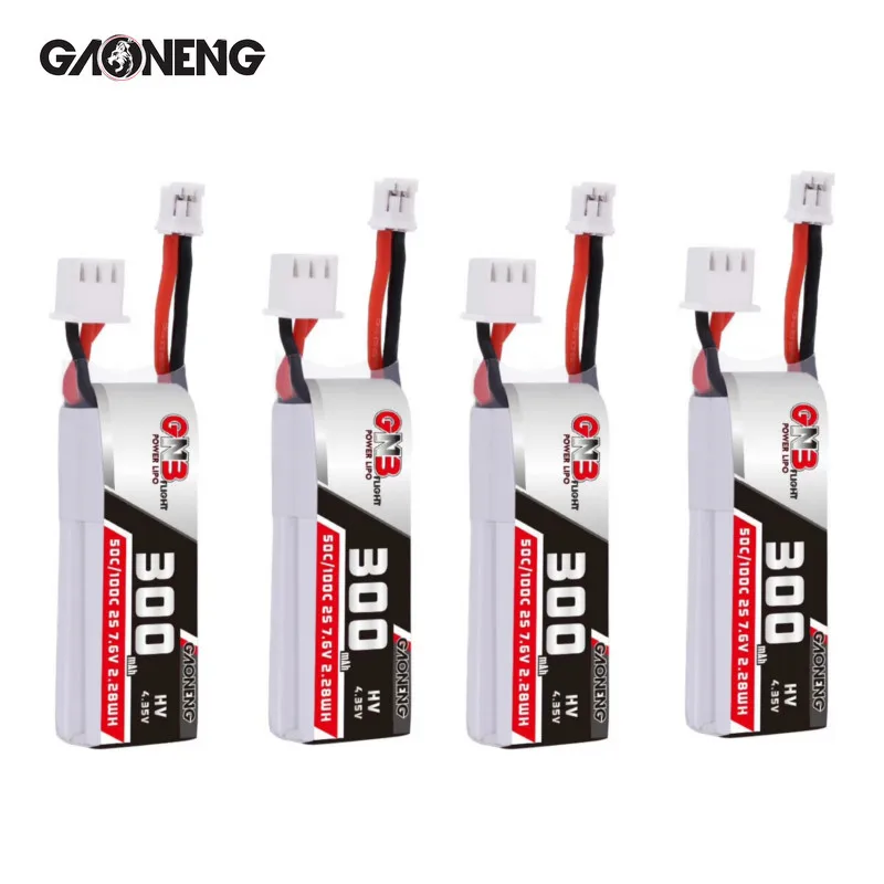 4 шт. Gaoneng 300mAh 2S 7,6 V 50C/100C PH2.0 Lipo батарея для радиоуправляемого дрона FPV Racing Emax TinyhawkS Tinyhawk BetaFPV Cine Drone