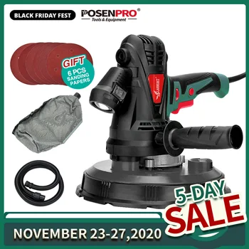 

1280W Wall Polisher Dry Wall Sander Handheld Variable Speed Drywall Sander Polishing Machine LED Light Dust Free