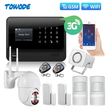 

Towode Alarm Systems Security Home G90B Plus 3G GSM WIFI APP Smart Remote Control Fire House Alarm System with IP Alarm Host