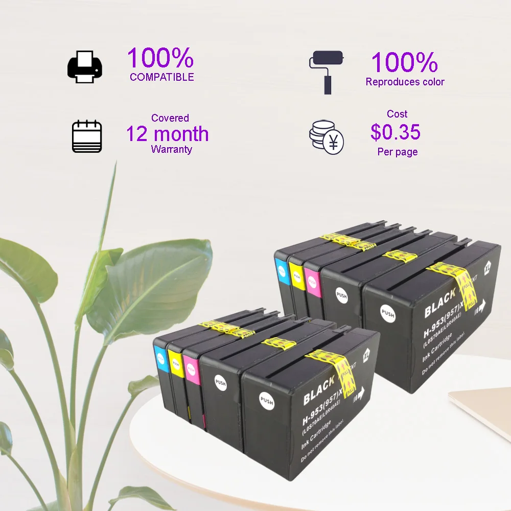 10pk совместимый чернильный картридж для hp 953XL, для hp 8710 8715 8718 8210 8720 8719 8725 8728 8730 8740 и т. д