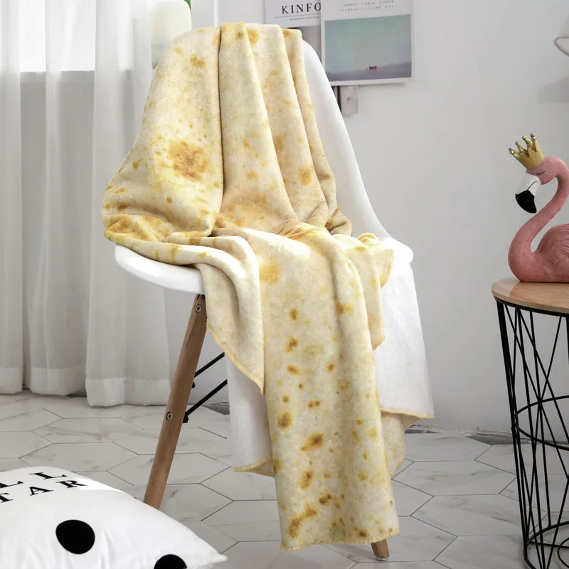 Mexico Burritos Blanket Funny Flannel Tortilla Bath Towel Round Rectangle 2 Colors
