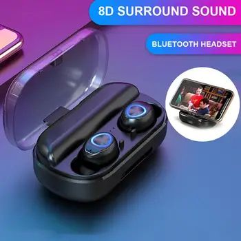 

V10 Button Wireless Stereo Earphone Bluetooth 5.0 Charging Bin Mini Invisible Sports Headphones Wireless Mini F9 Headset