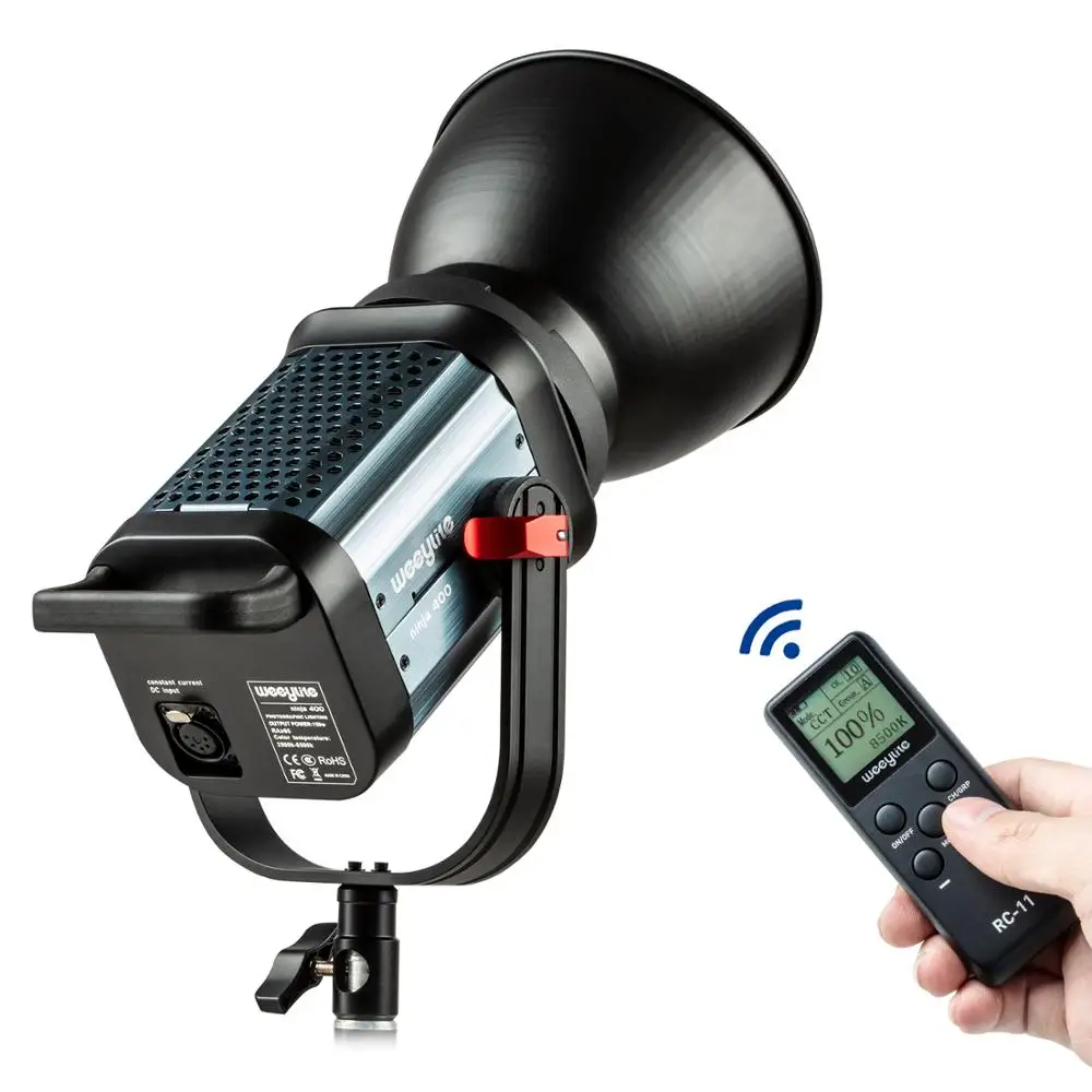 US $399.00 Weeylite Ninja400 150W BiColor 2500k8500k LCD Panel LED Video Light Continuous Output Bowens Mount Studio Light App Control