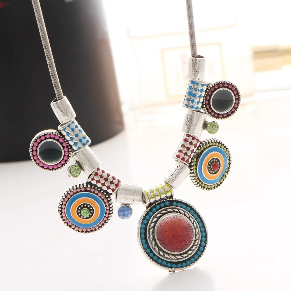 1 шт. новый цветной ошейник в этническом стиле винтажный кулон из хрустального