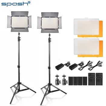 

SPASH 2 in1 TL-600S LED Video Light Kit 3200K/5500K Studio Light /Camera Camcorder Lamp with 4pcs NP-F550 Batteries and Tote Bag