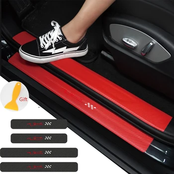 

Car styling 4PCS Carbon Fiber Car Door Threshold Scuff Plate Sticker For seat leon ibiza Alhambra niva kalina priora granta