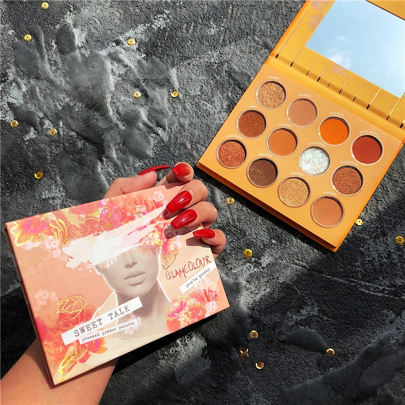 Shimmer матовые тени для век Pallete 12 цветов металлик телесный макияж палитра maquiagem Профессиональный Completa блеск Тени для век Палитра