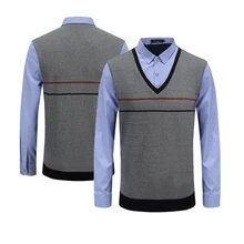 Свитер мужской вязаный зимний теплый пуловер с v-образным вырезом и длинным рукавом стандартные свитера