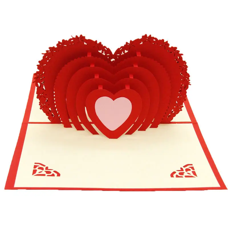 Модная креативная 3D открытка-раскладушка День рождения Свадьба День Святого Валентина поздравительные открытки для юбилея приглашения - Цвет: 5