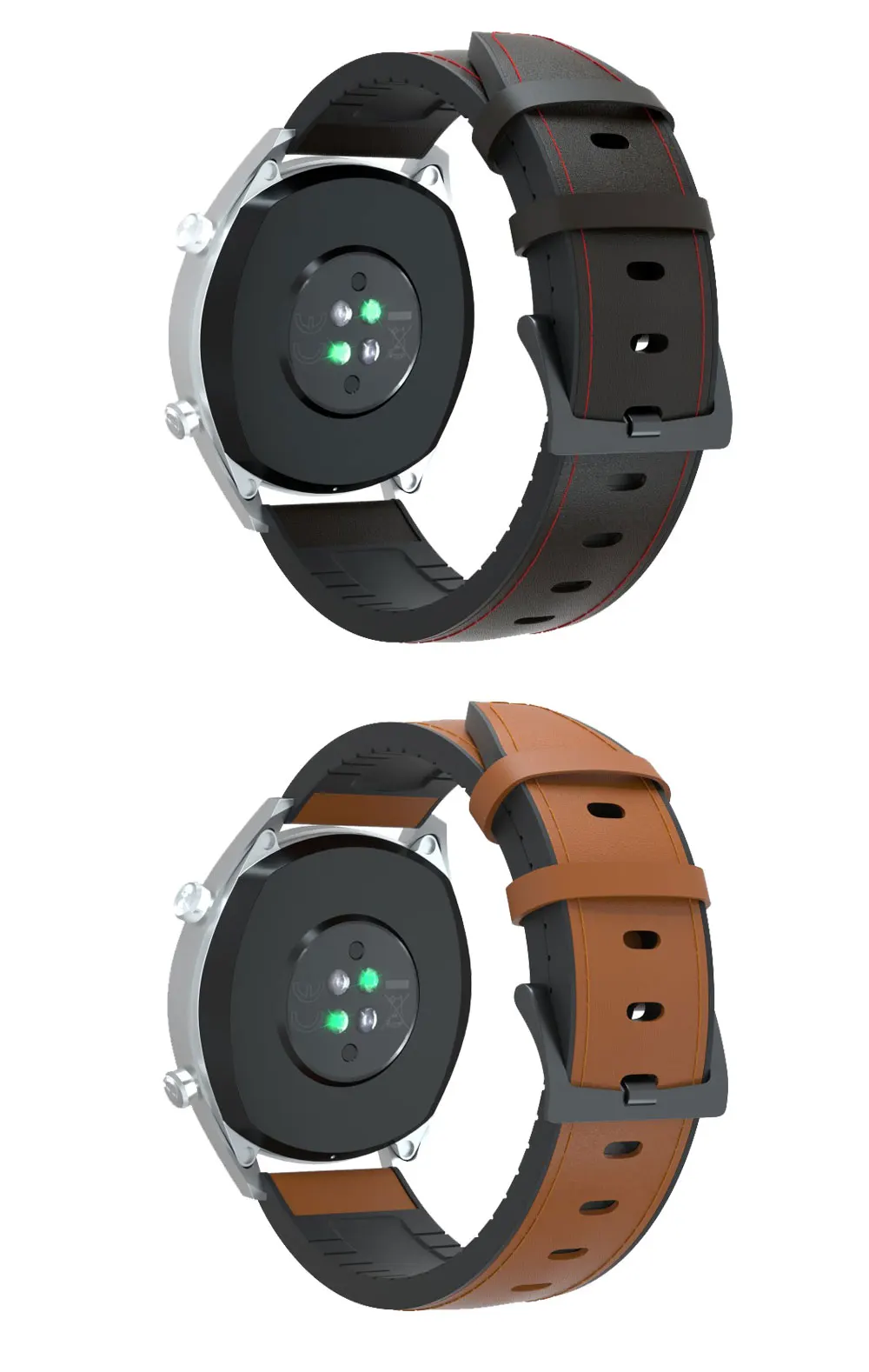 Leather + Silicone Bracelet Band For Xiaomi Amazfit GTR 42 47mm Watch GT2 46mm Watch Strap For Huawei GT 3 46mm Replace Strap