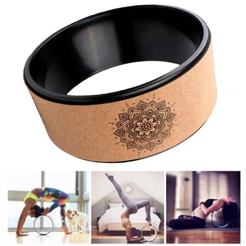 Wood Yoga Wheel Pilates With Buddha Lotus Professional TPE Circles Gym Workout Back Training Tool Hot Sale | Спорт и развлечения