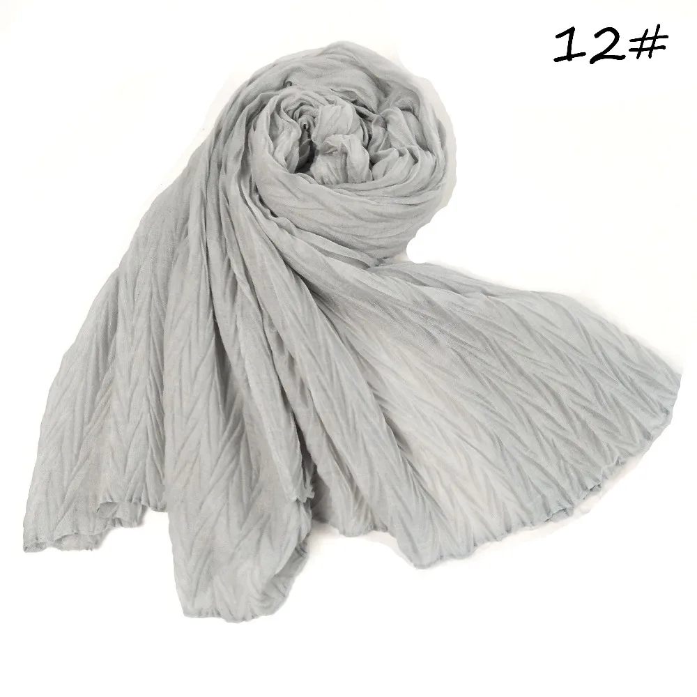 H9, 10 шт., однотонный шарф с морщинками, хлопковая вискоза, длинный шаль, шарф, Женский сморщенный платок-хиджаб, мусульманская голова, хиджаб, шарф
