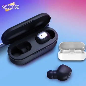 

KISSCASE Bluetooth Earphone Wireless Mini Fingerprint Touch 3D Headset Earphone Earbuds with Charging box Dual V5.0 Stereo Sound