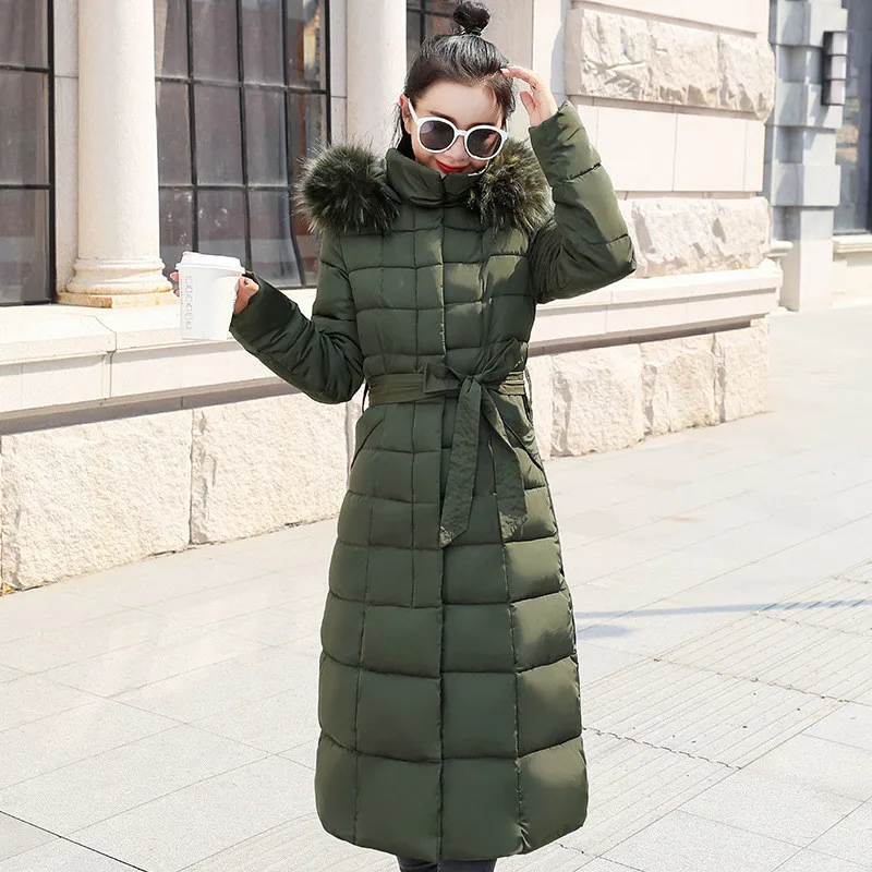 Picture color 3 X-Long Новое поступление Модная тонкая женская зимняя куртка с хлопковой подкладкой теплое плотное Женское пальто длинные пальто парка женские куртки - Цвет: Picture color 3