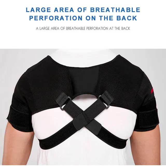 Men Double Shoulder Brace Adjustable Sports Shoulder Support Belt Back Pain  Relief Double Bandage Cross Compression Protector - AliExpress