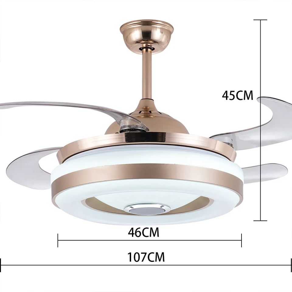 Double Ring Bluetooth Music Led Ceiling Fan Lamp Phone With Bluetooth Music Led Ceiling Fan