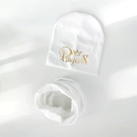 goldren letter printed Baby Hats scarf set for Girls Kids Hat Baby Boy Hat Cotton Children Scarf Collar Infant kids scarf 6