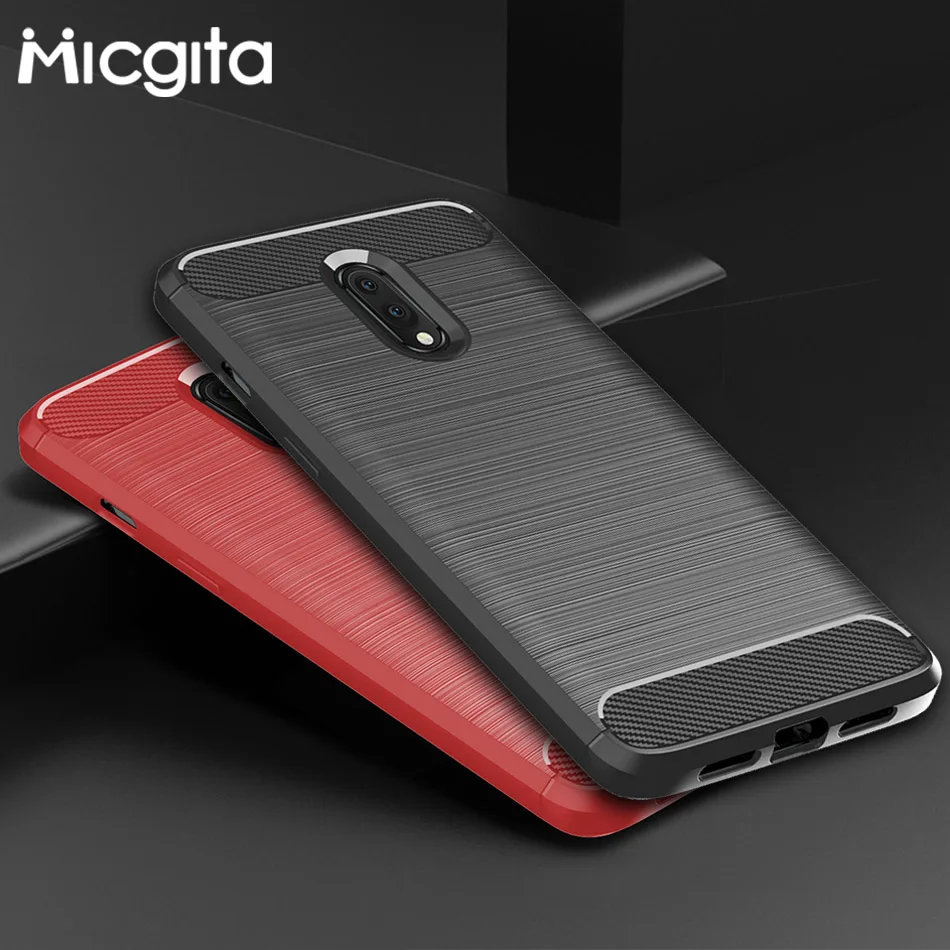 Micgita Silicone Case For OnePlus Nord One Plus 7 6 6T 7T Cases Carbon Fiber Brush TPU Cover 8 Pro |
