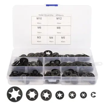 

280pcs Internal Tooth Lock Washer Fastener Push On Speed Washer Gasket M3 M4 M5 M6 M8 M10 M12
