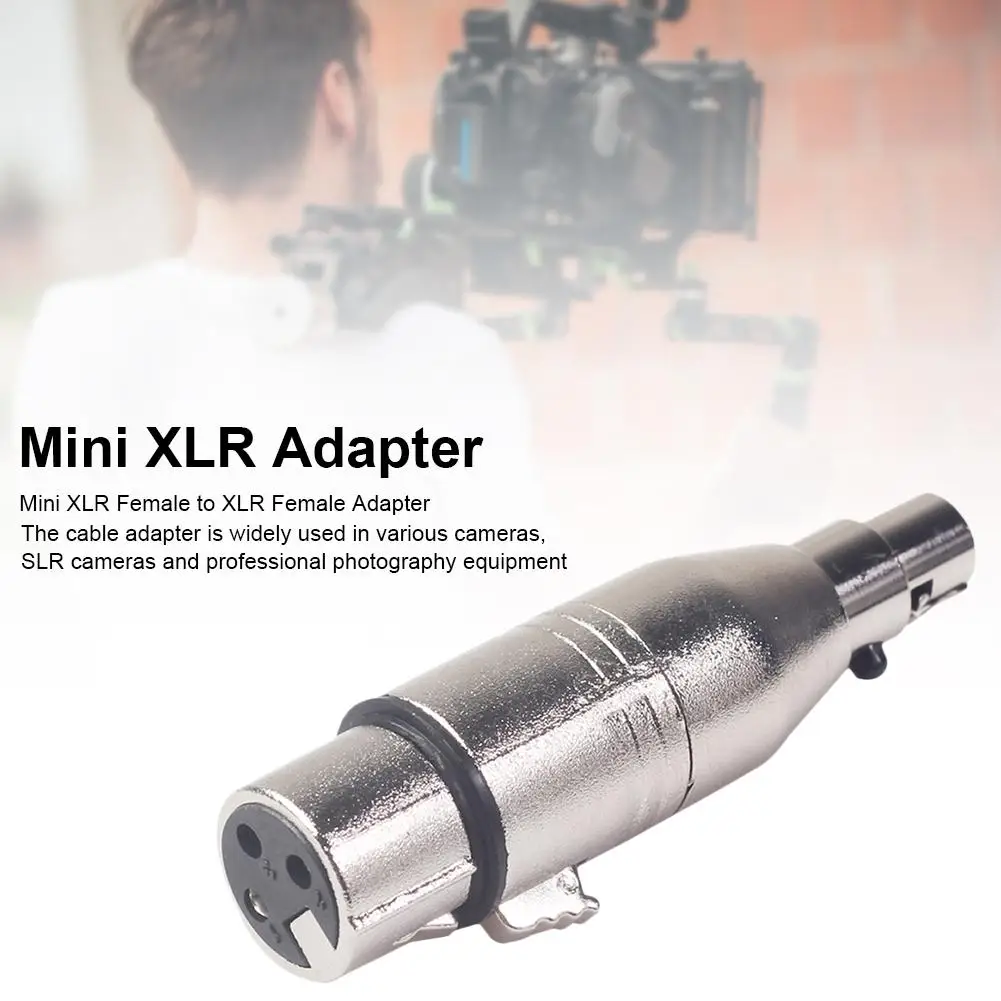 

Mini XLR Adapter 3pin Female To Female Converter With Zinc Alloy Housing Copper Plated XLR Pins Converting Adapter For SLR Cam