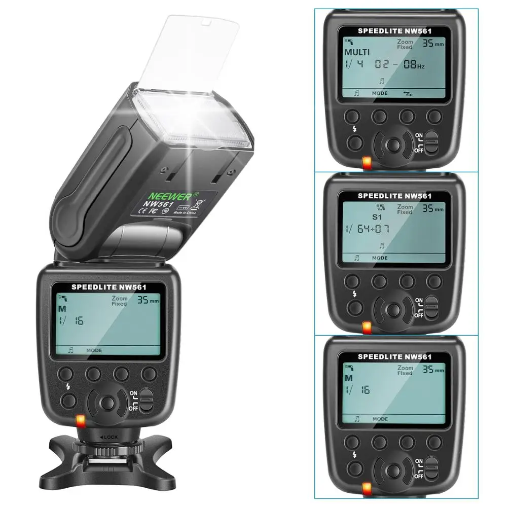 Neewer NW-561 GN38 ручная ЖК-Вспышка Speedlite с дисплеем Flash Kit для Canon Nikon и других DSLR камер, включает в себя: NW561 вспышка+ триггер