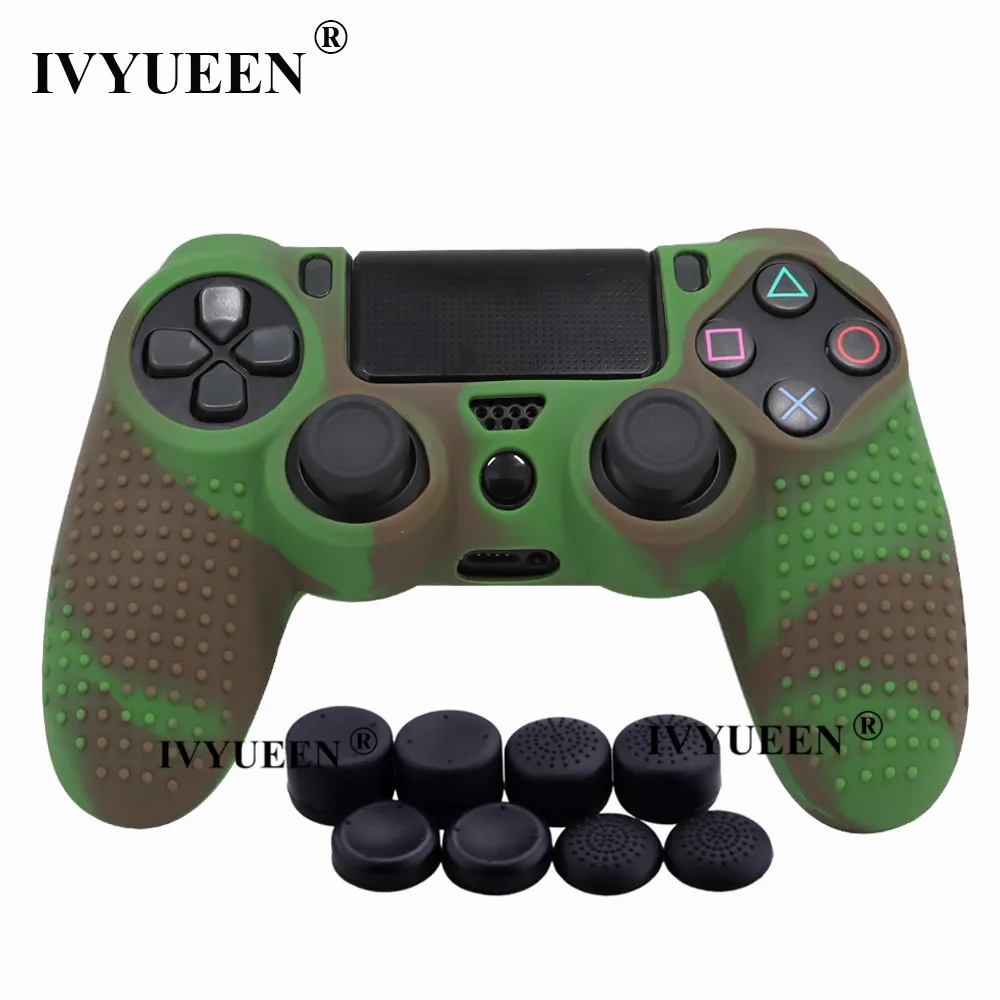 IVYUEEN 9 в 1 для Dualshock 4 PS4 Slim Pro контроллер Шипованная Кожа Премиум Защитный Противоскользящий Мягкий силиконовый чехол-накладка