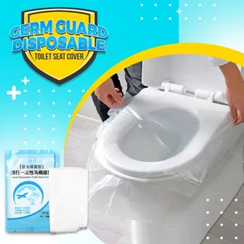 

100PCS Disposable Toilet Seat Covers Home Disposable PE Sticker Toilet Seat Cover Outdoor Public Toilet Avoid Contamination