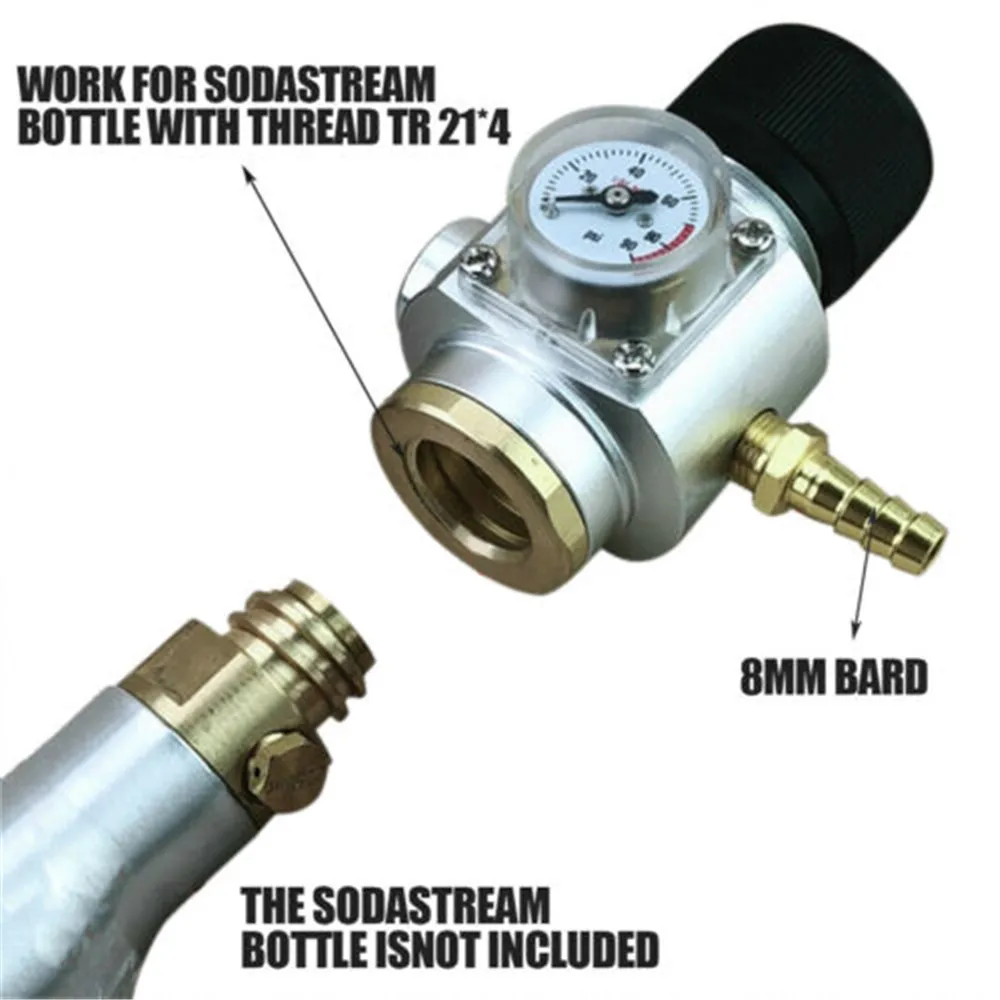 CO2 зарядное устройство 0-90 PSI Для Sodastream домашняя Сода TR21X4 Сода бочонок Co2 Регулятор пивоварения манометр автоматический для пива контейнер