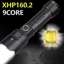 1000000LM puissante lampe de poche XHP160.2 LED XHP50.2 étanche Zoom torche 5Modes USB Rechargeable utilisation 18650/26650 batterie 5000mAh