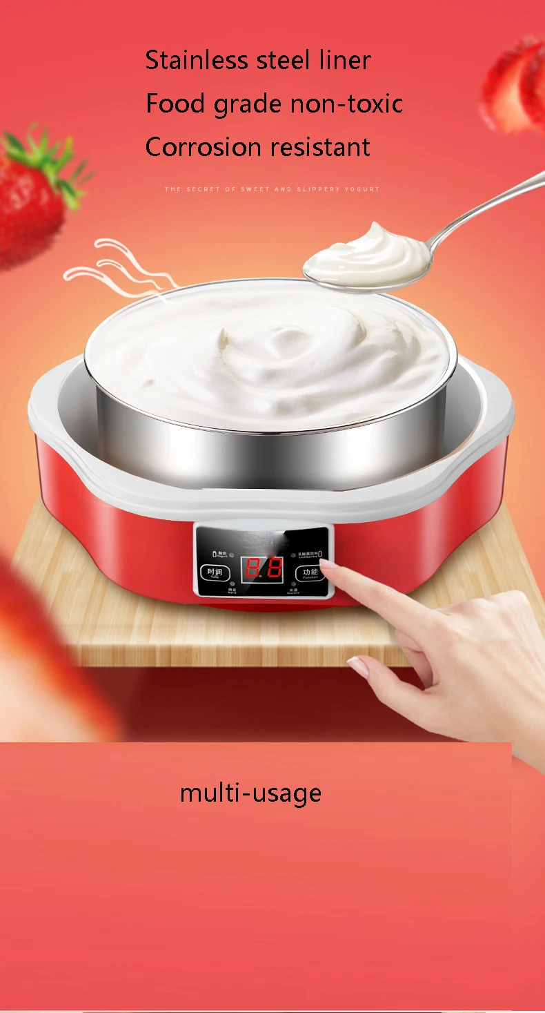 Автоматическая Бытовая йогурт машина постоянная температура брожения Мини нержавеющая сталь лайнер чашка рисовое вино машина для Натто