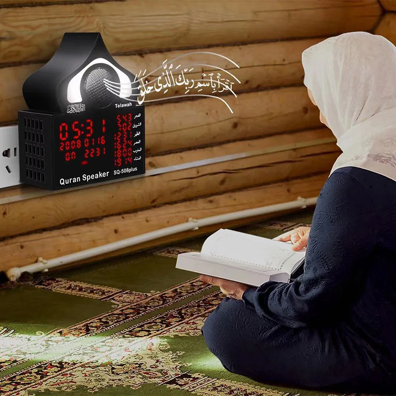 US $23.11 - 35.75 Azan Clock Quran Speaker LED Night Light Bluetooth Ramadan Remote APP Control Muslim Speaker Support Mp3 Veilleuse Coranique
