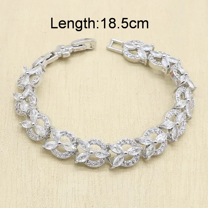 Белый жемчуг 925 Серебряные Ювелирные наборы для женщин свадебный модный браслет ожерелье кулон серьги кольцо подарок для свадьбы дня рождения
