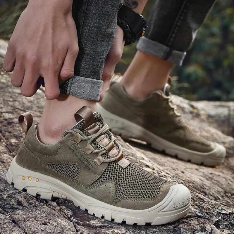 Outdoor Men Shoes Waterproof Breathable Combat Desert Training Sneakers Anti-Slip Trekking Shoes shoes J1-48